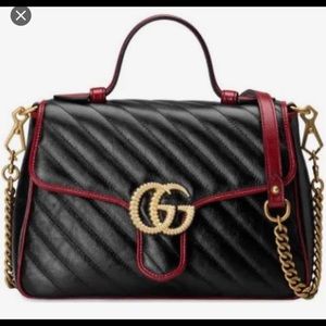 Gucci Marmont bag red black 💯 authentic